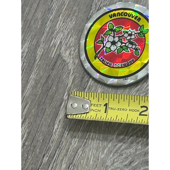Vancouver Pacific Dogwood Holographic Sticker Pinback Button - Picture 7 of 8